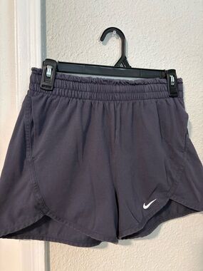 Nike Women's Athletic Shorts in Charcoal with White Swoosh